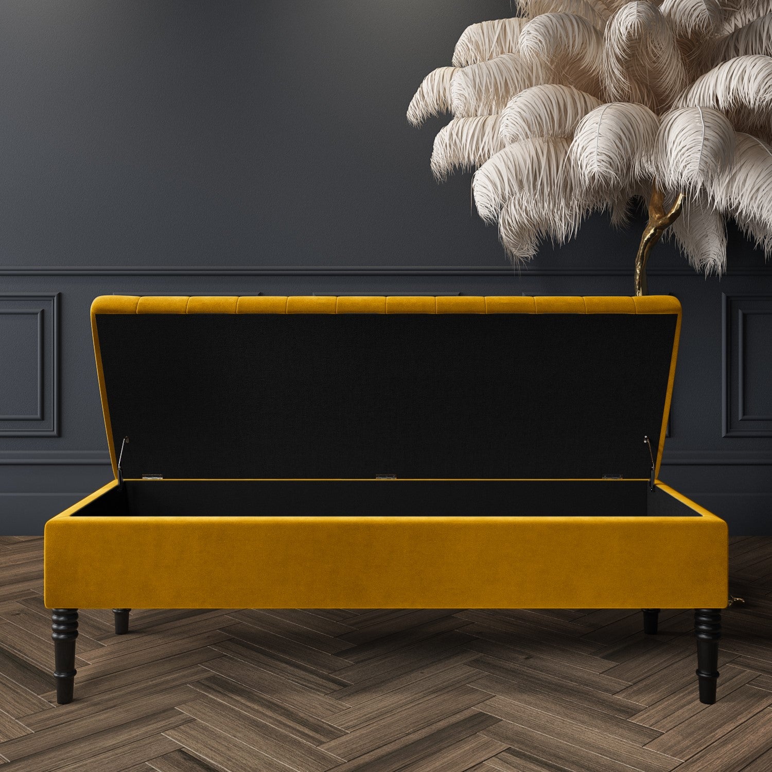 Safar Velvet Bench with Storage