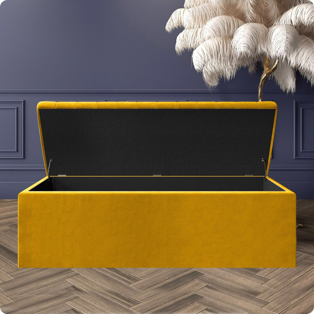 Safar Large Ottoman Storage Box - Upholstered Blanket Box