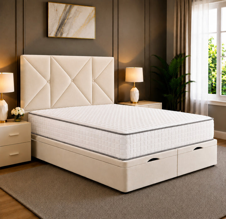 Noris Geometric Divan Ottoman Storage Bed Frame