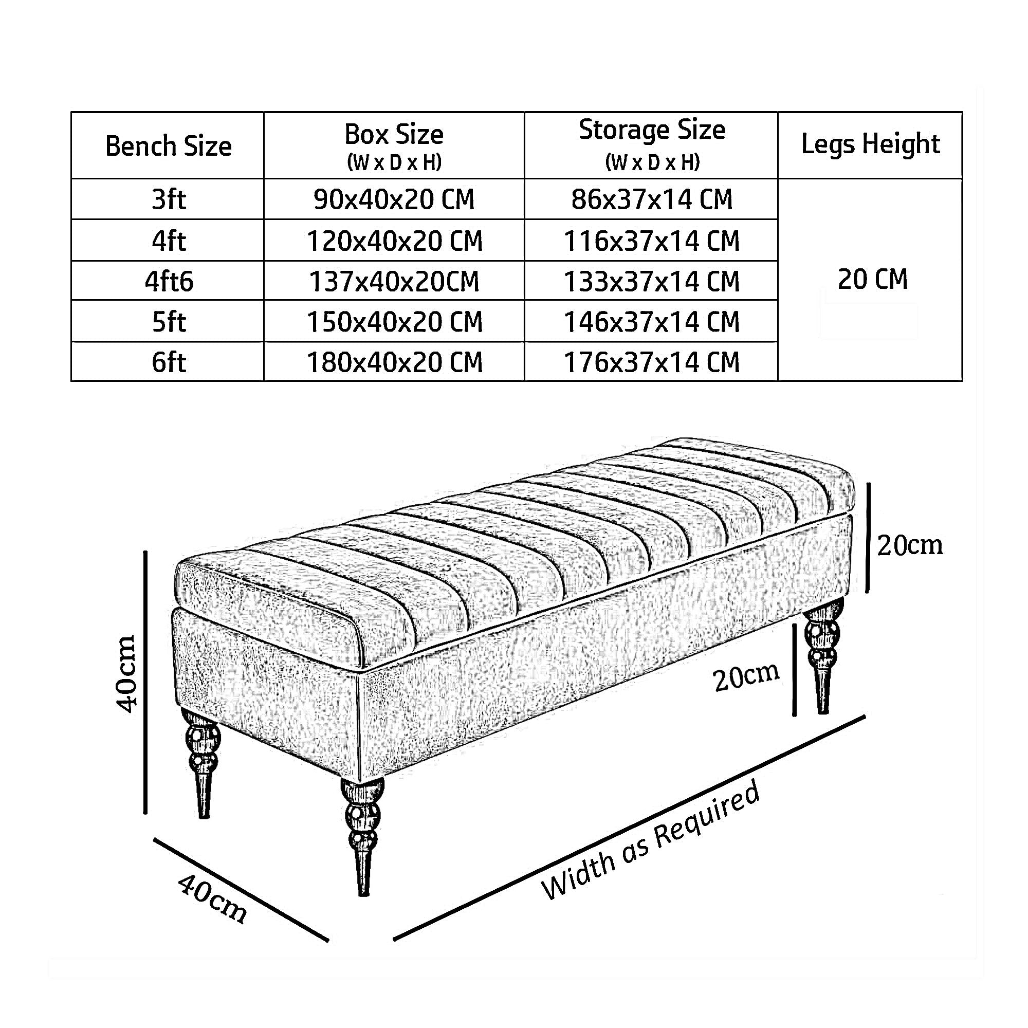 Safar Velvet Bench with Storage