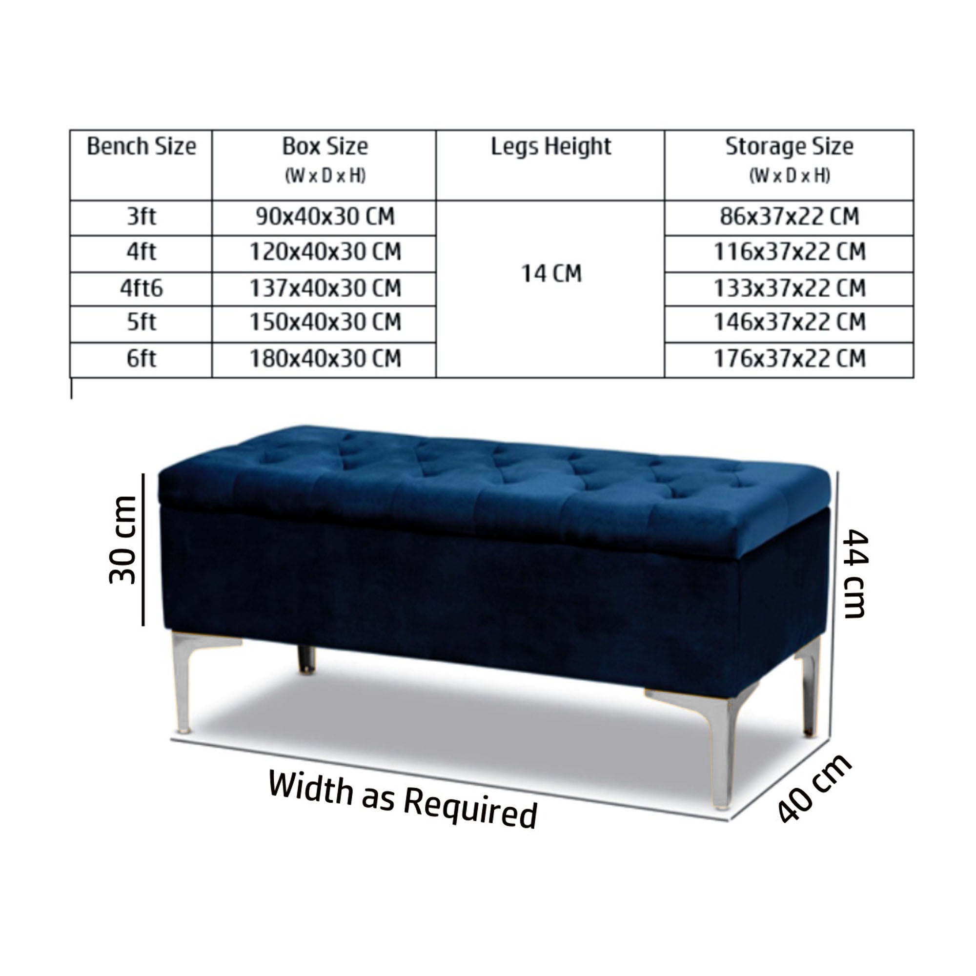Modena Chesterfield Storage Bench