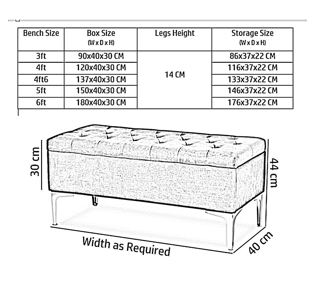Modena Chesterfield Storage Bench