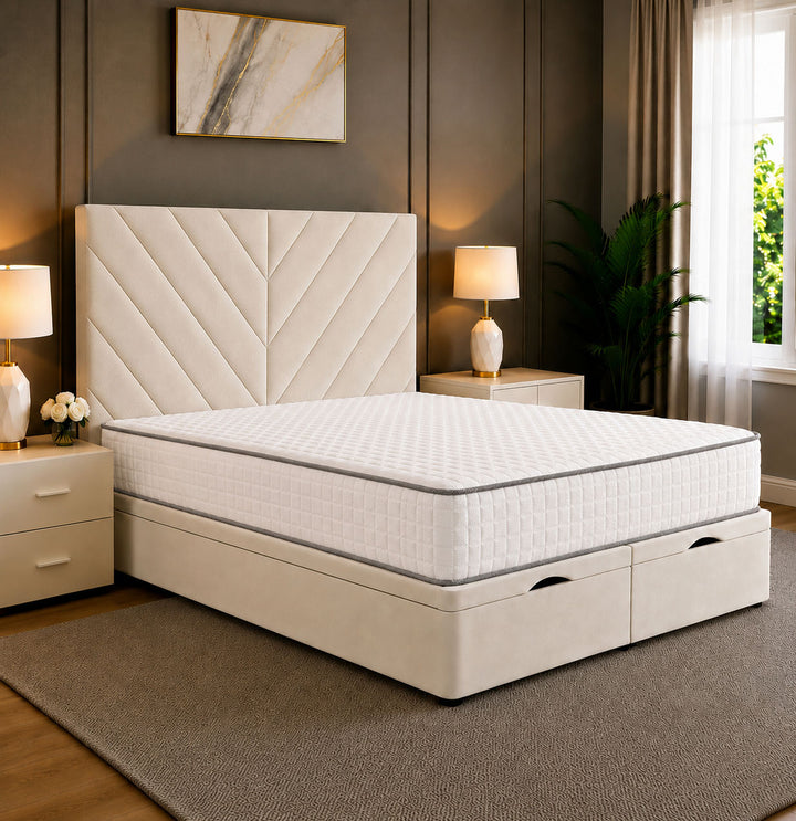 Paris Chevron Divan Ottoman Storage Bed Frame