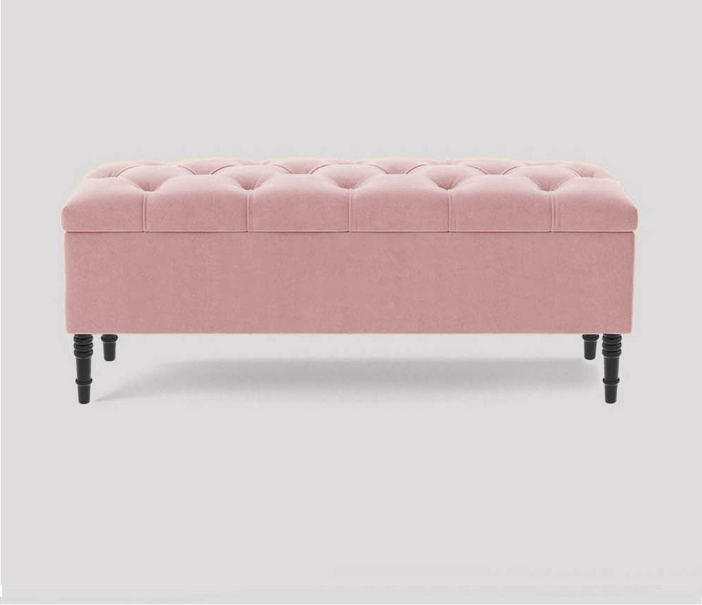 Swiss Chesterfield Upholstered Footstool
