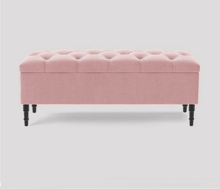 Swiss Chesterfield Upholstered Footstool
