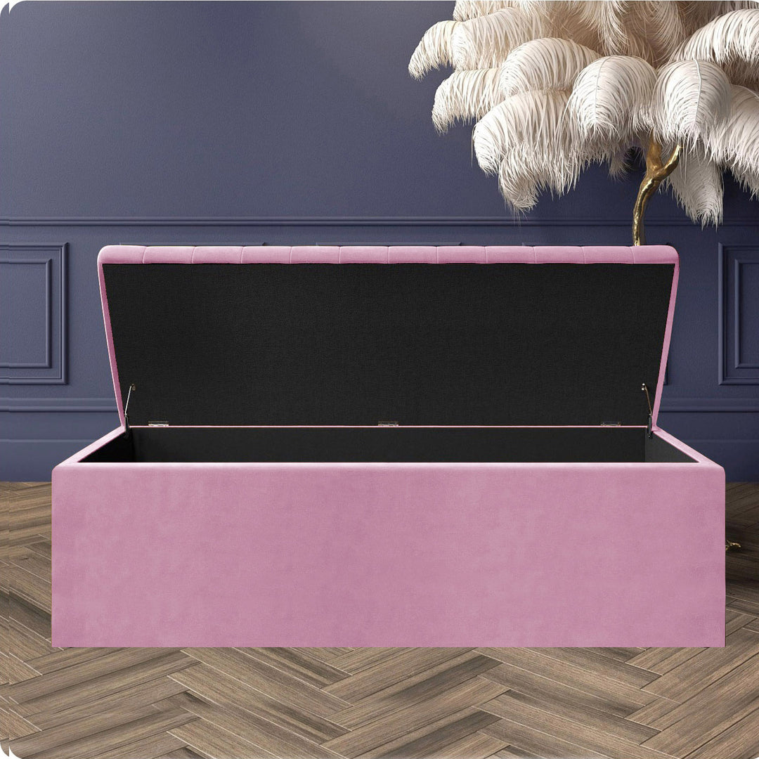 Safar Large Ottoman Storage Box - Upholstered Blanket Box