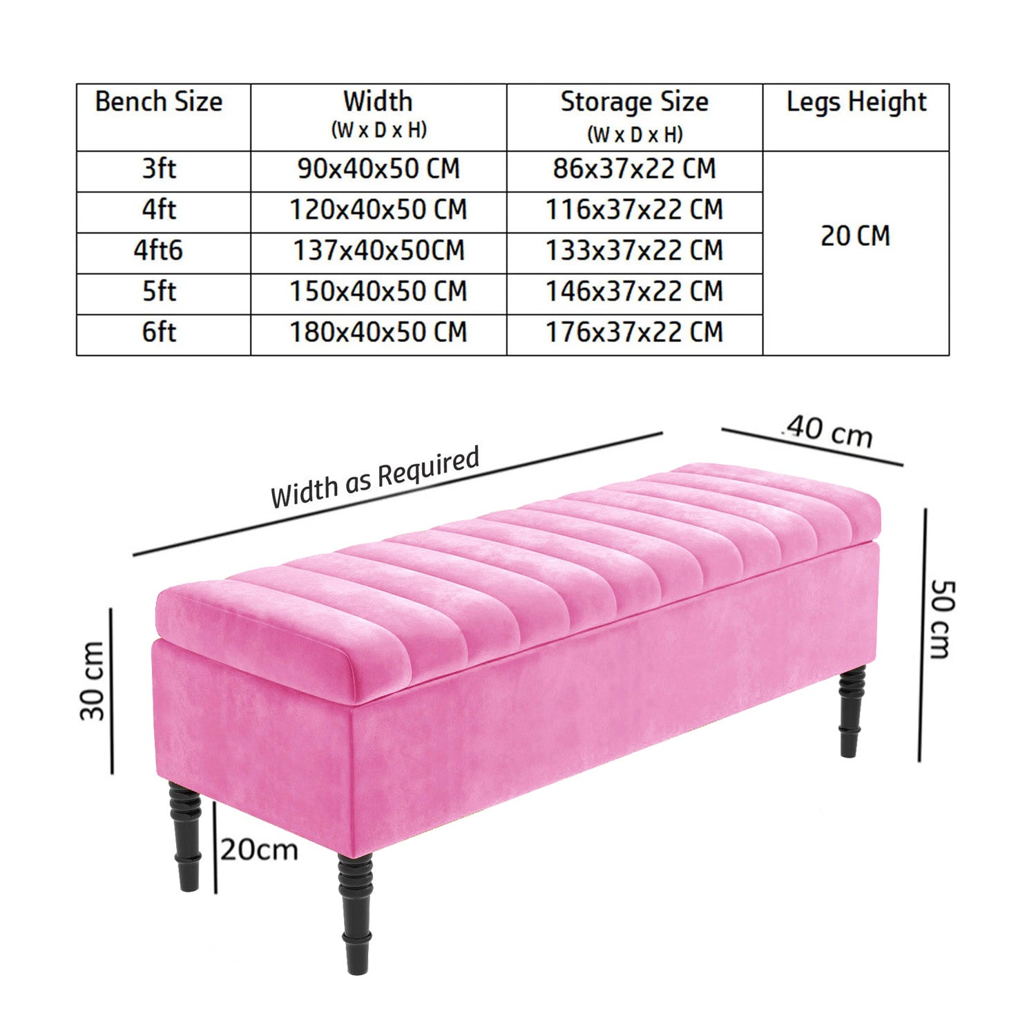 Paris Striped Ottoman Bench with storage