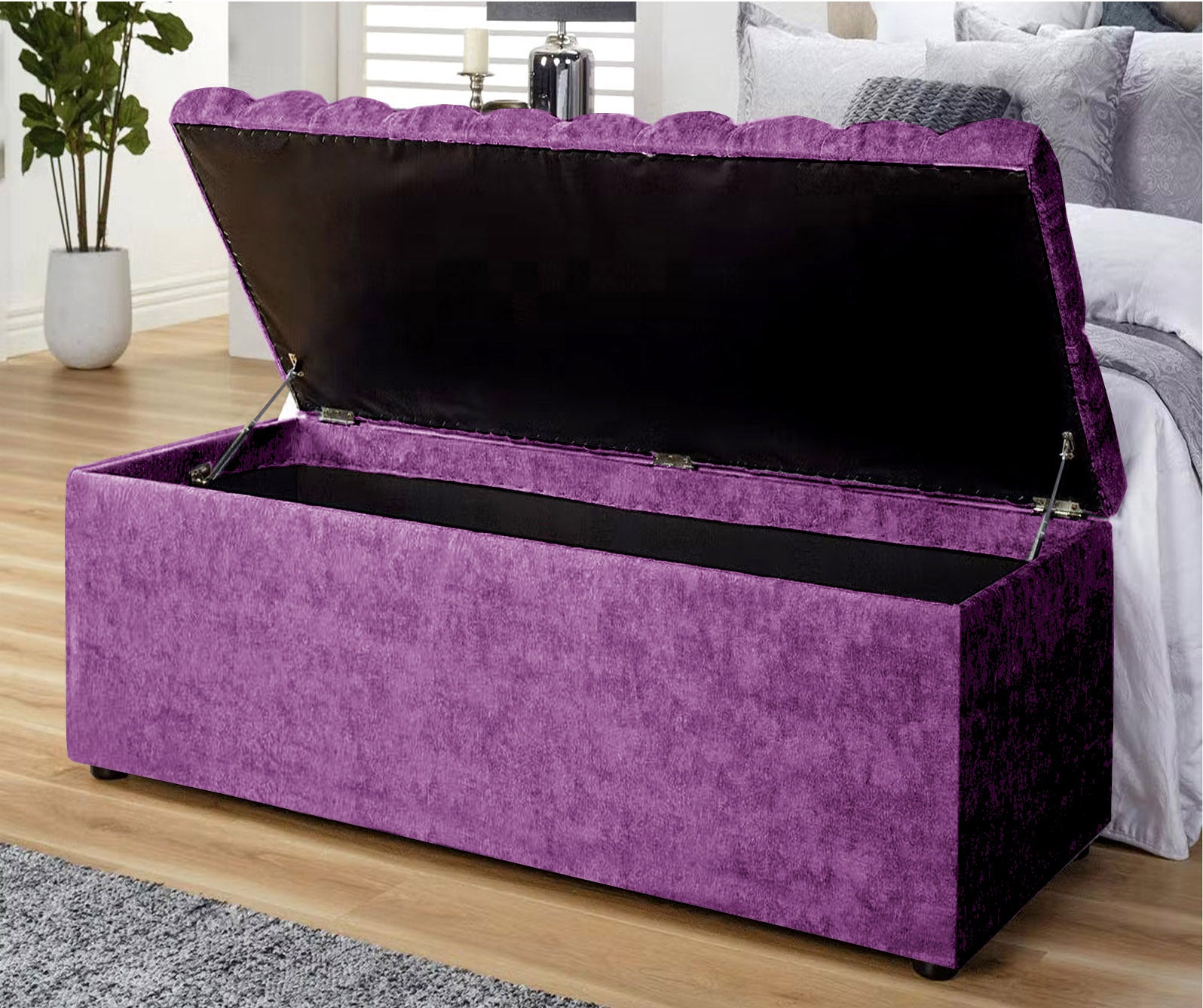 Chesterfield Ottoman Storage Box in Naples Velvet