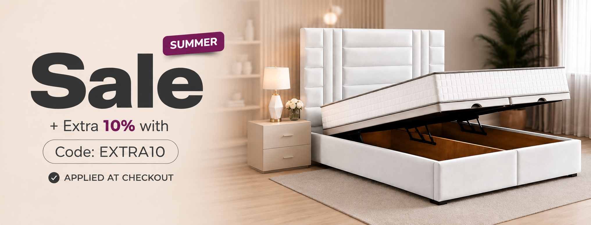 Summer sale bedroom banner