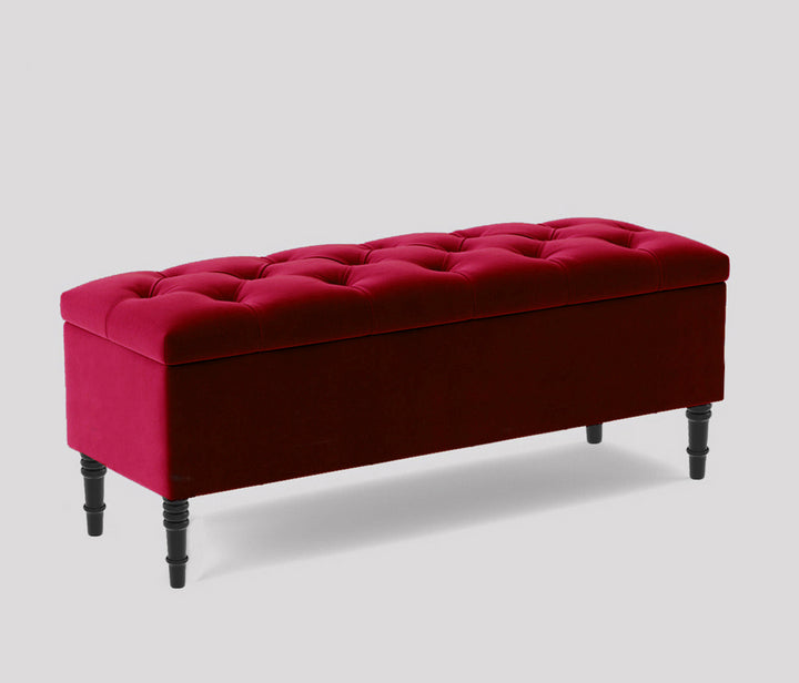 Swiss Chesterfield Upholstered Footstool