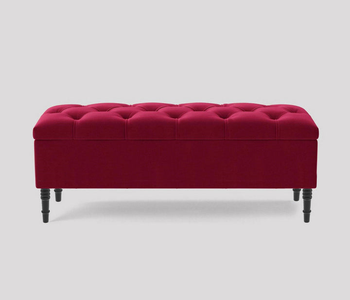Swiss Chesterfield Upholstered Footstool