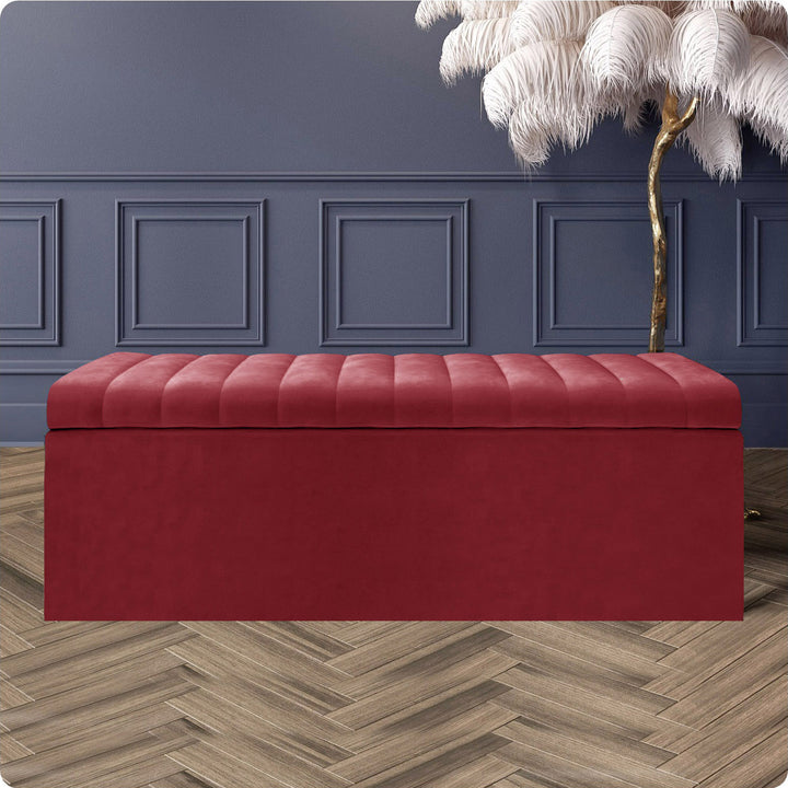 Safar Large Ottoman Storage Box - Upholstered Blanket Box
