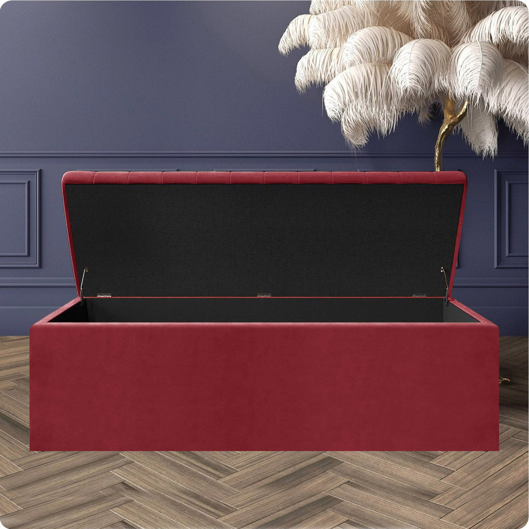 Safar Large Ottoman Storage Box - Upholstered Blanket Box