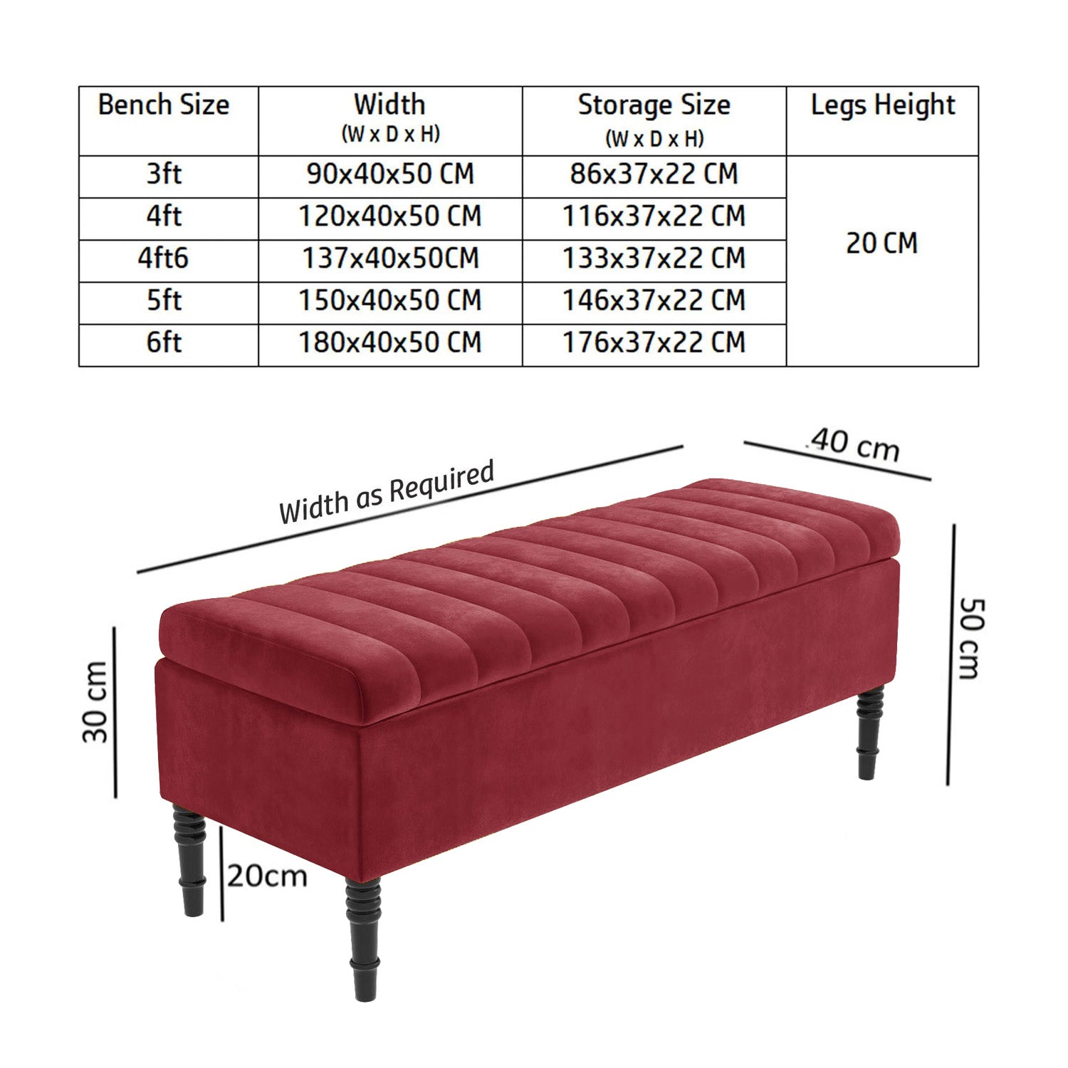Paris Striped Ottoman Bench with storage