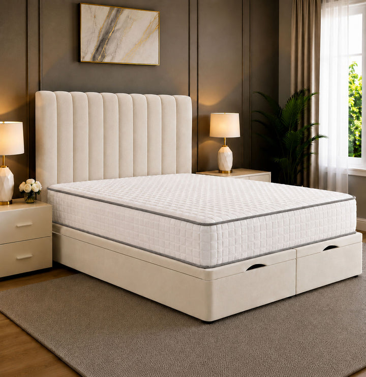 Safar Striped Divan Storage Ottoman Bed Frame