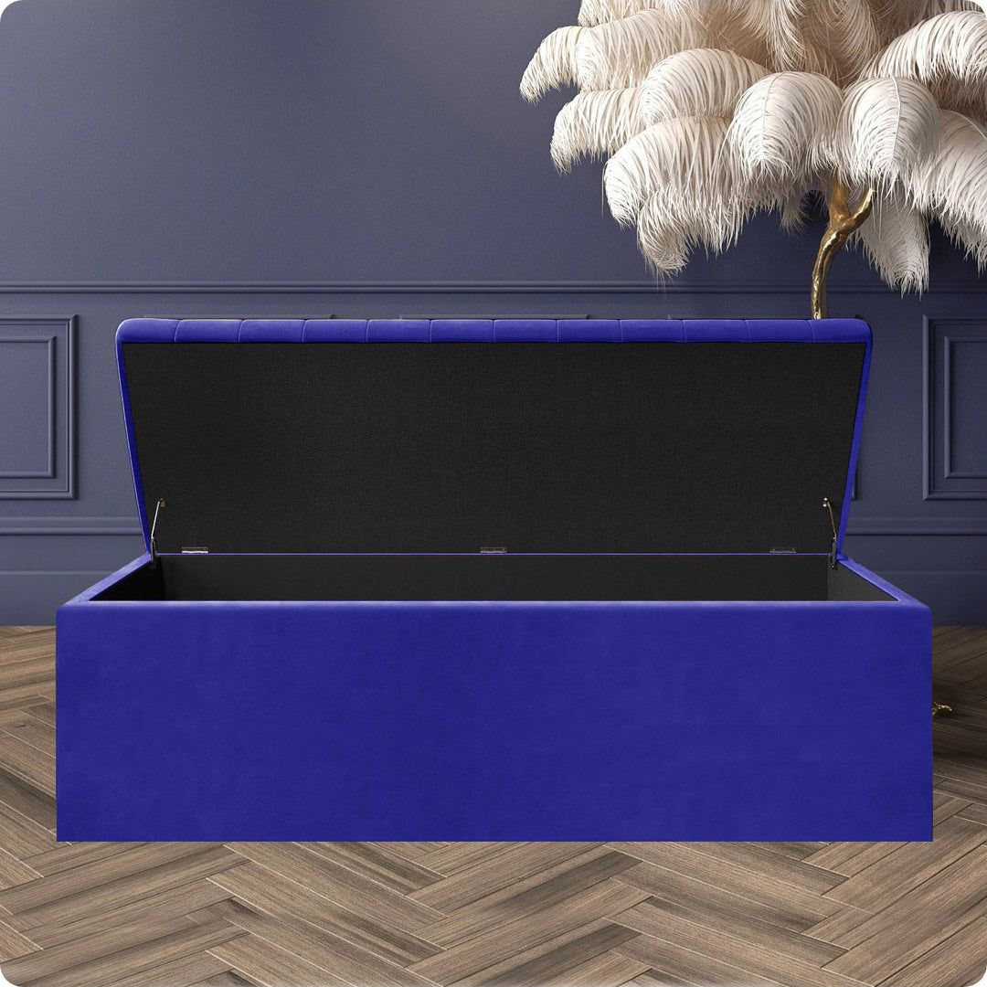 Safar Large Ottoman Storage Box - Upholstered Blanket Box