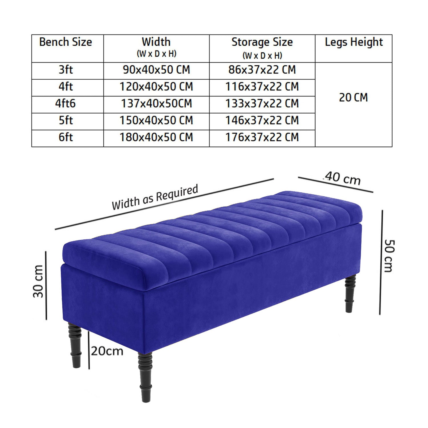 Paris Striped Ottoman Bench with storage