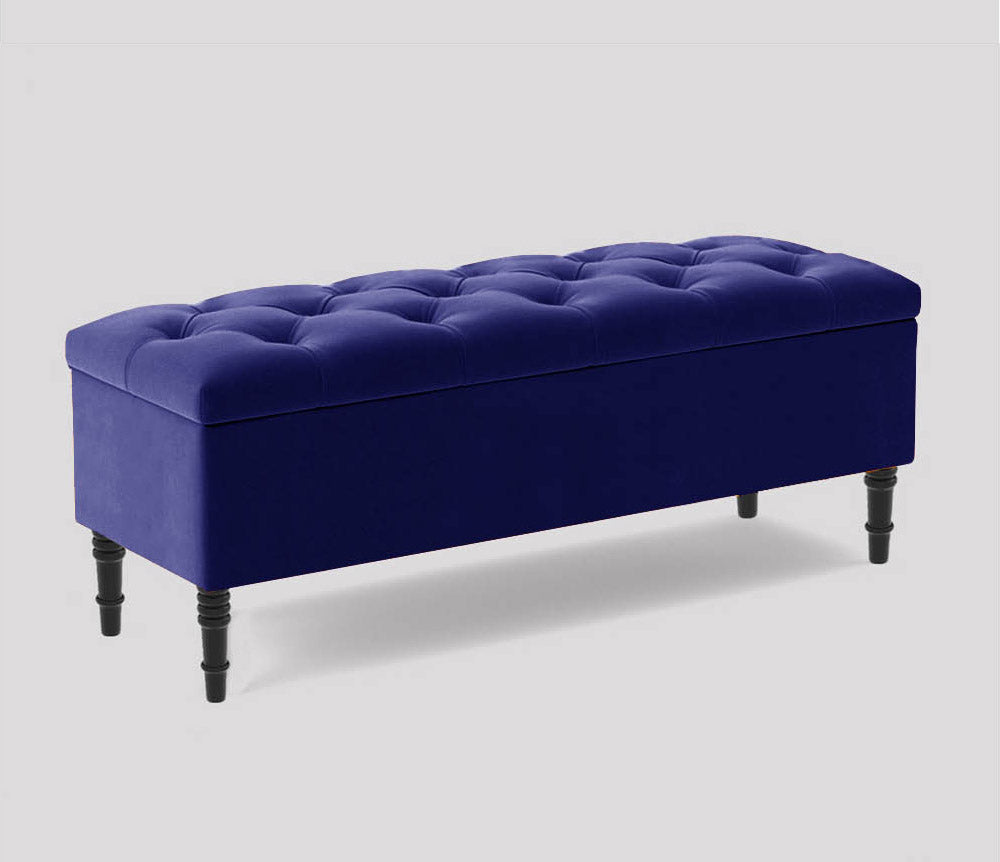 Swiss Chesterfield Upholstered Footstool