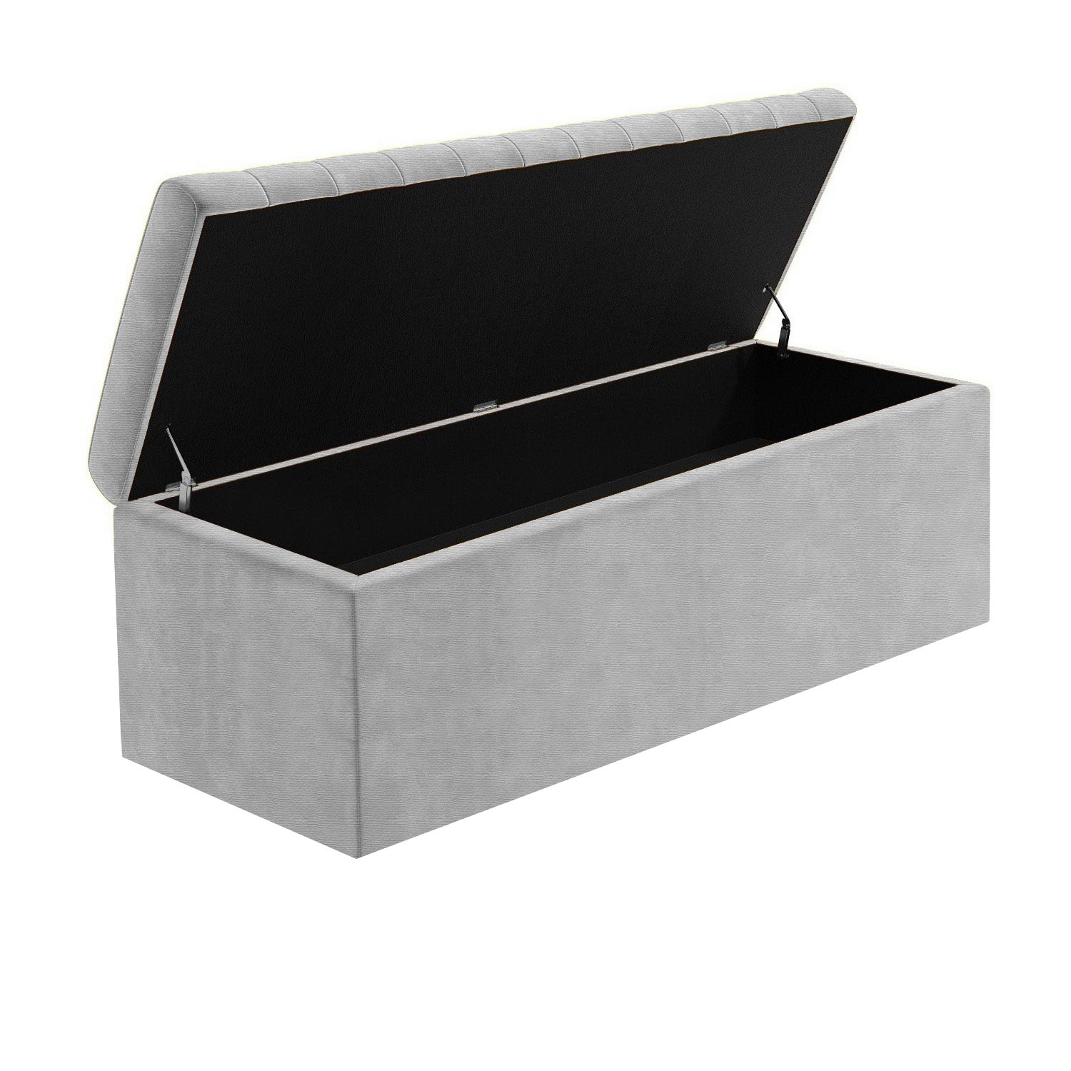 Large Safar Naples Ottoman Storage Box - Striped Upholstered Blanket Box