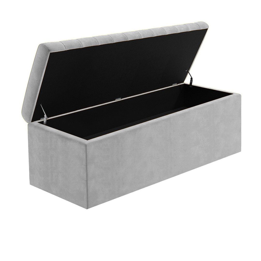 Large Safar Naples Ottoman Storage Box - Striped Upholstered Blanket Box