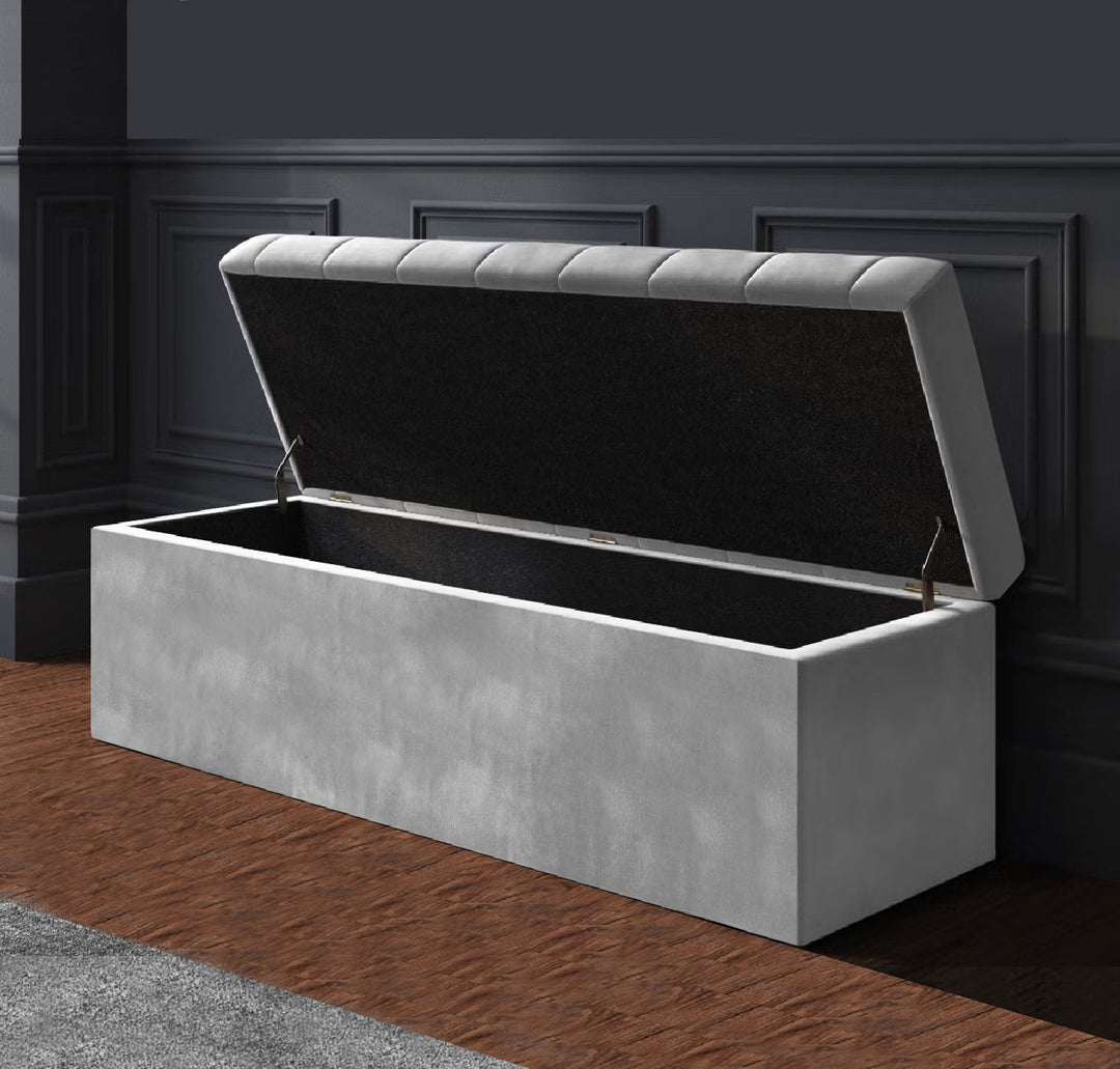 SD Plush Ottoman storage Box