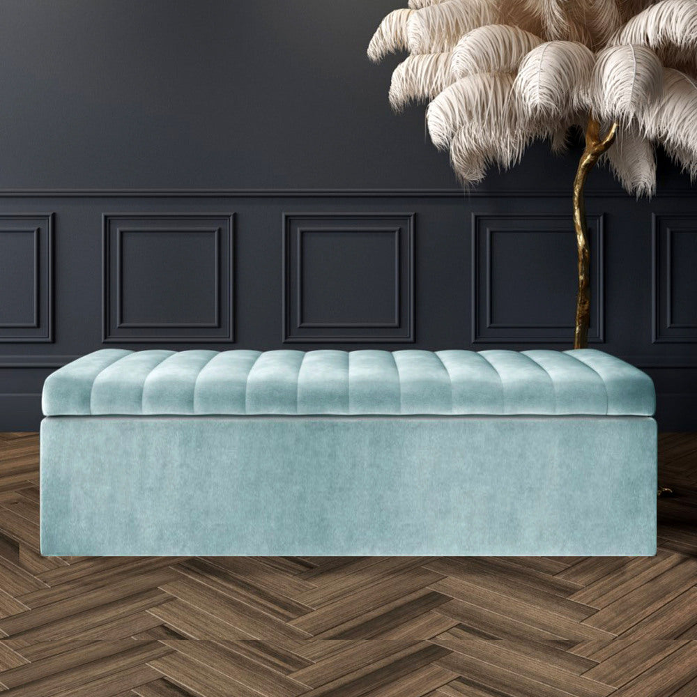 Safar Large Ottoman Storage Box - Upholstered Blanket Box