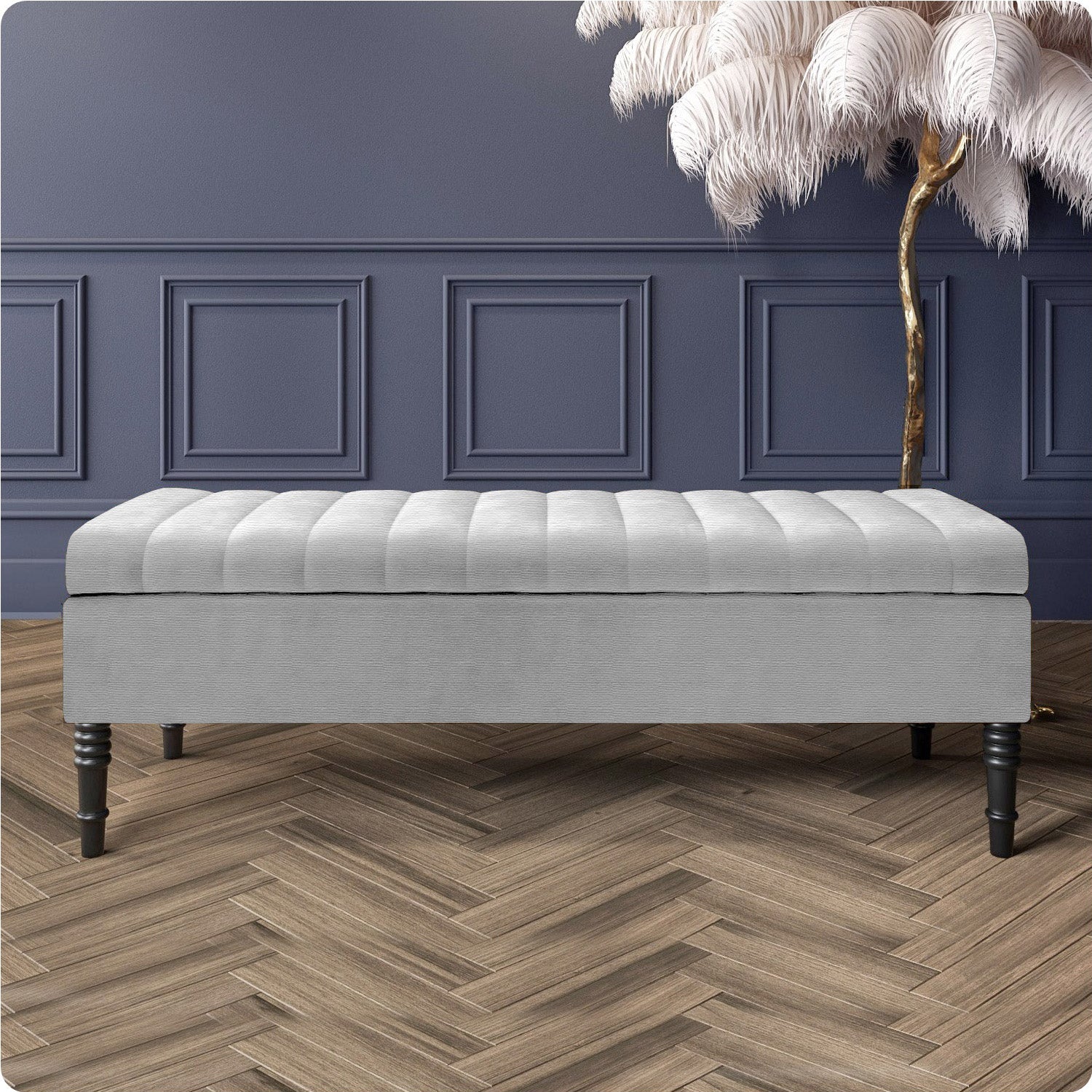 Safar Ottoman Storage Bench in Naples Fabric