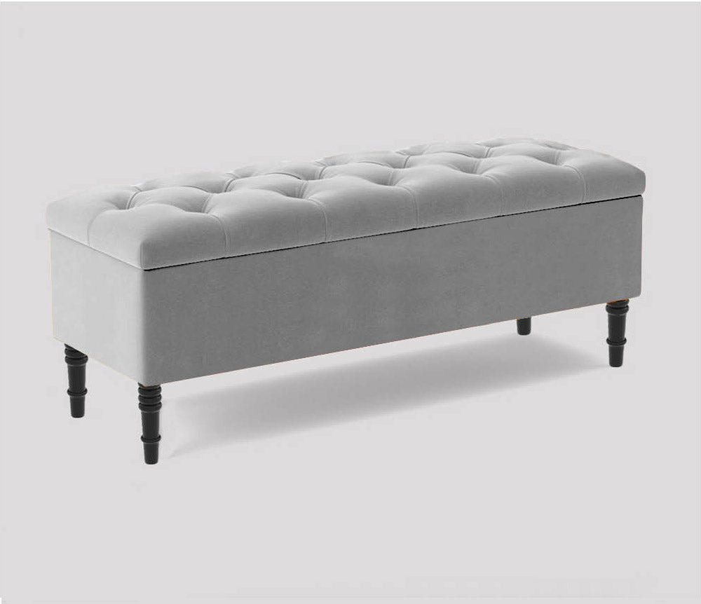 Swiss Chesterfield Upholstered Footstool