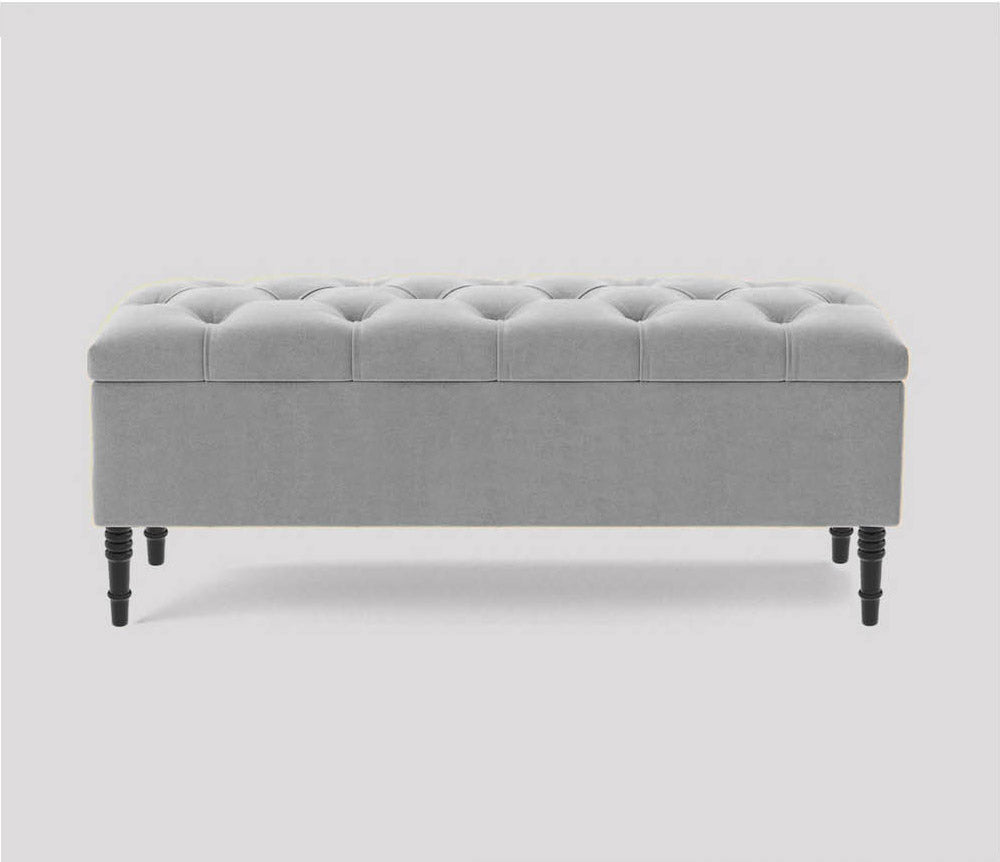 Swiss Chesterfield Upholstered Footstool