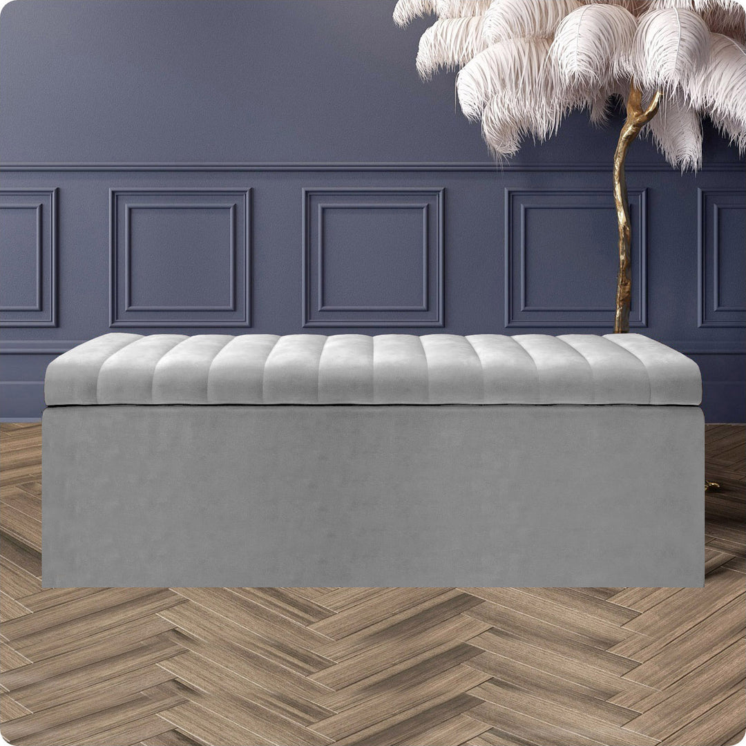 Safar Large Ottoman Storage Box - Upholstered Blanket Box