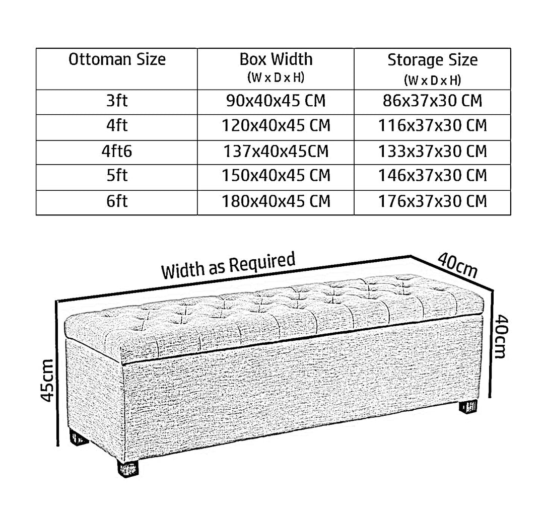 Linoso Chesterfield Ottoman Storage Box