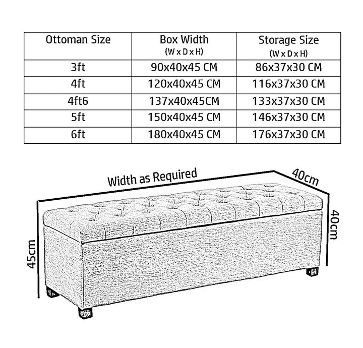 Linoso Chesterfield Ottoman Storage Box