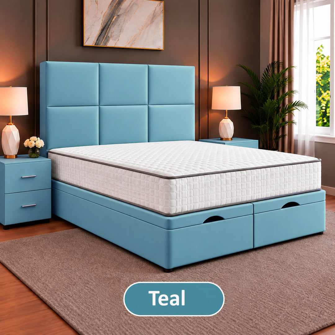 Rivo Cubed Tufted Divan Storage Ottoman Bed Frame