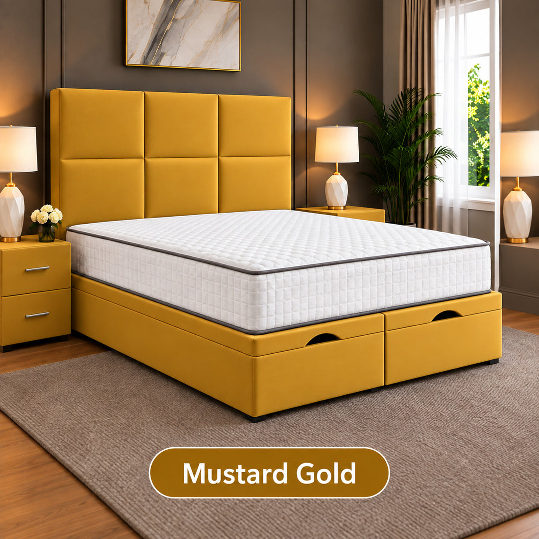 Rivo Cubed Tufted Divan Storage Ottoman Bed Frame