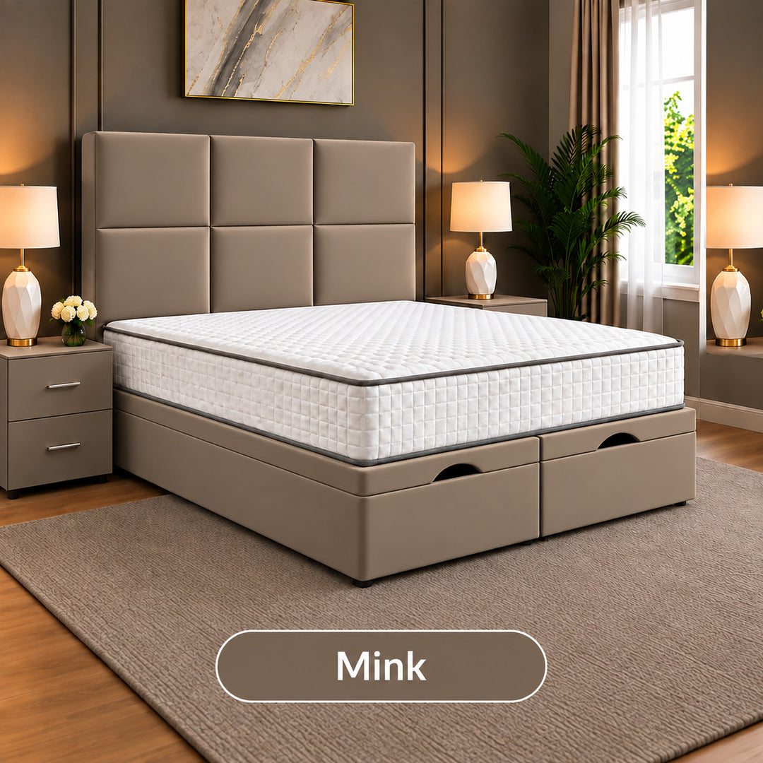 Rivo Cubed Tufted Divan Storage Ottoman Bed Frame
