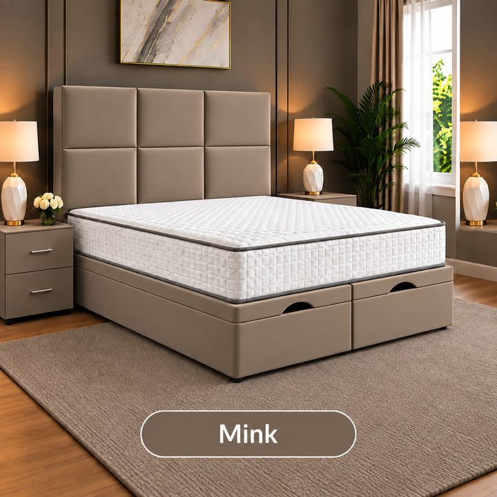Rivo Cubed Tufted Divan Storage Ottoman Bed Frame