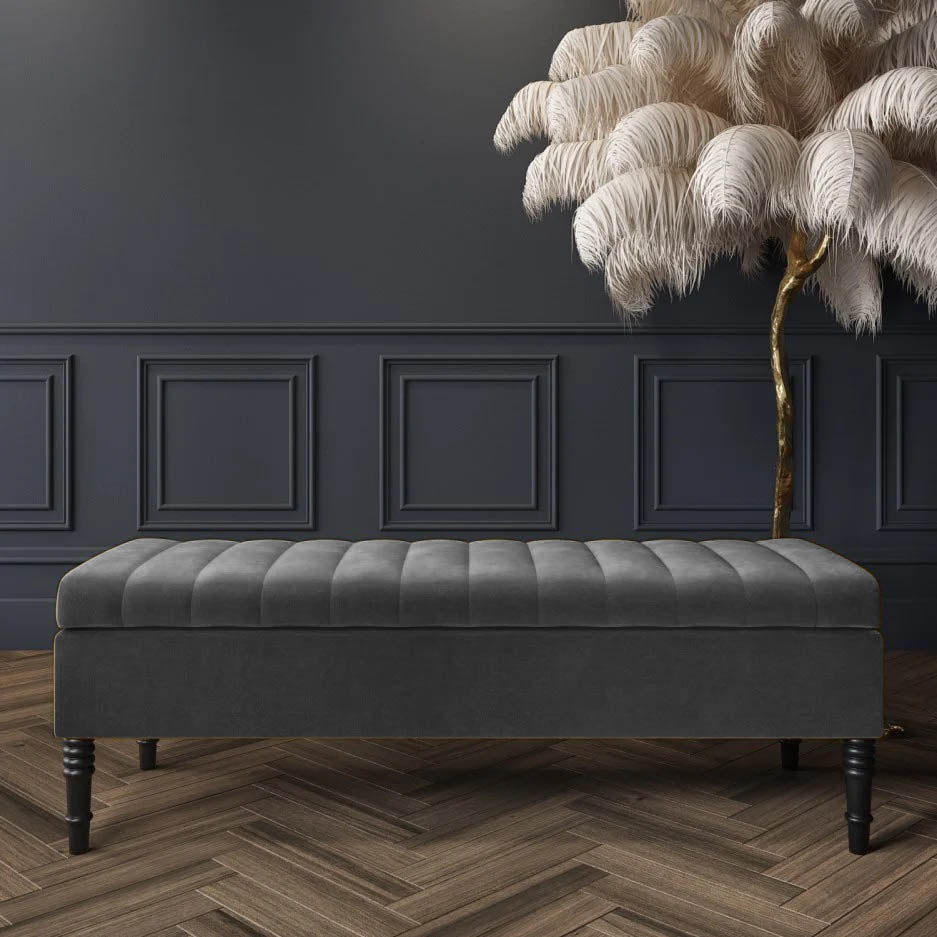 Safar Velvet Bench with Storage