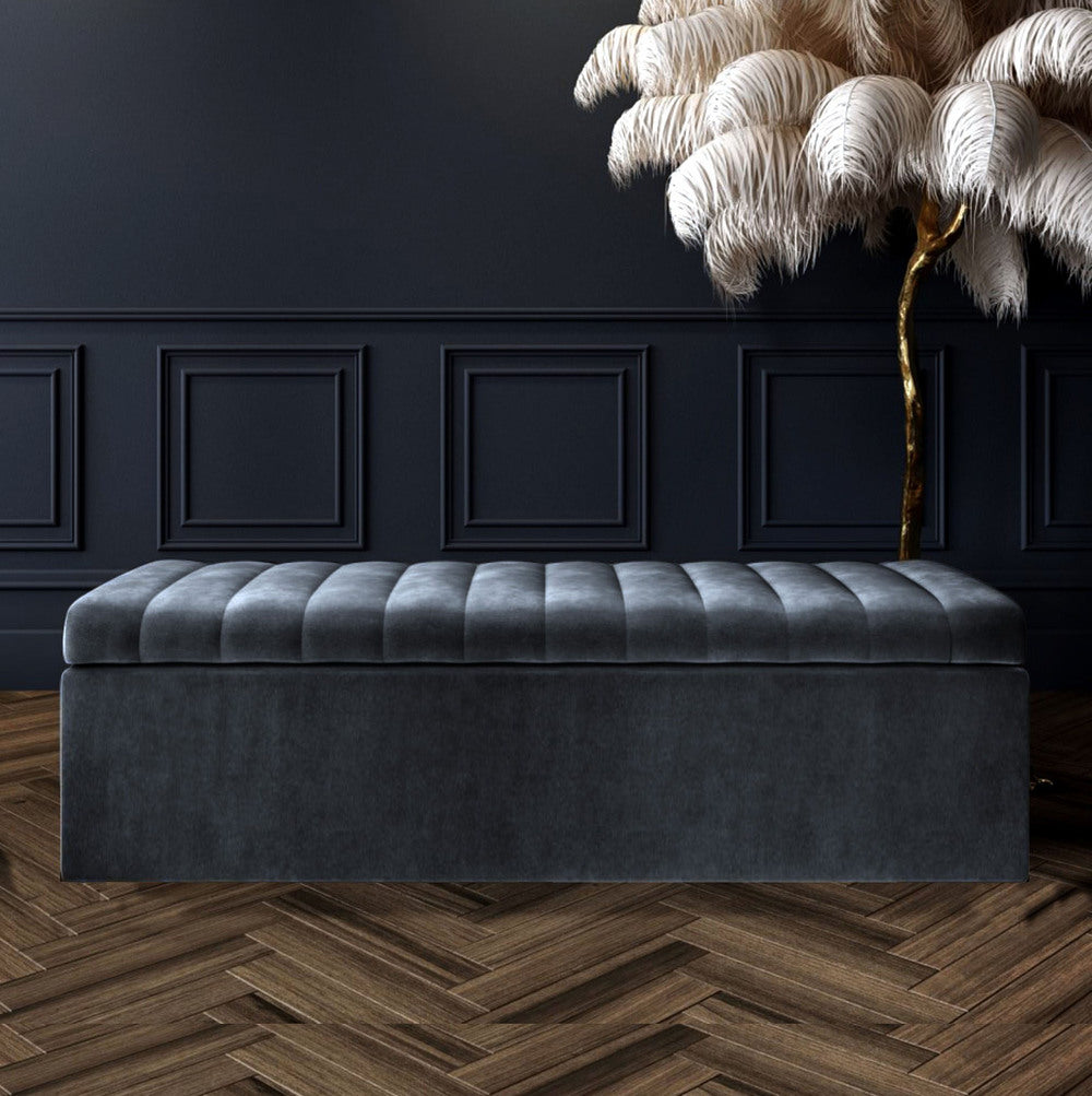 Safar Large Ottoman Storage Box - Upholstered Blanket Box