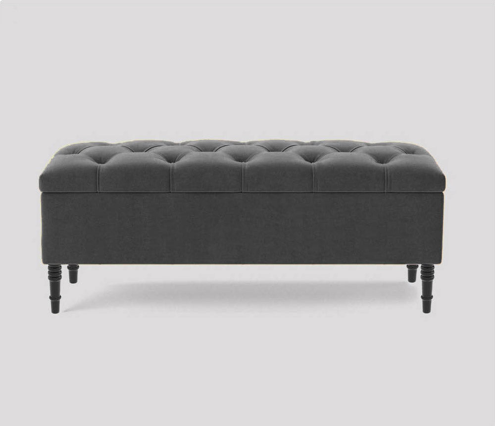 Swiss Chesterfield Upholstered Footstool