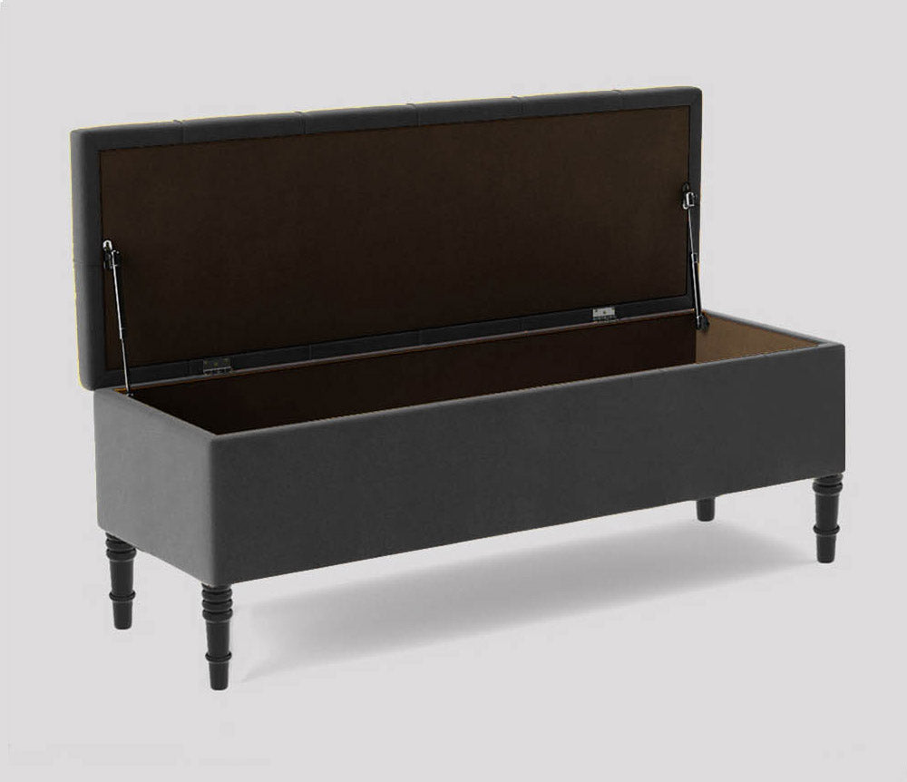 Swiss Chesterfield Upholstered Footstool