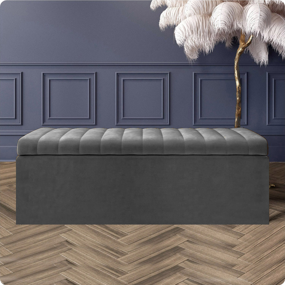 Safar Large Ottoman Storage Box - Upholstered Blanket Box