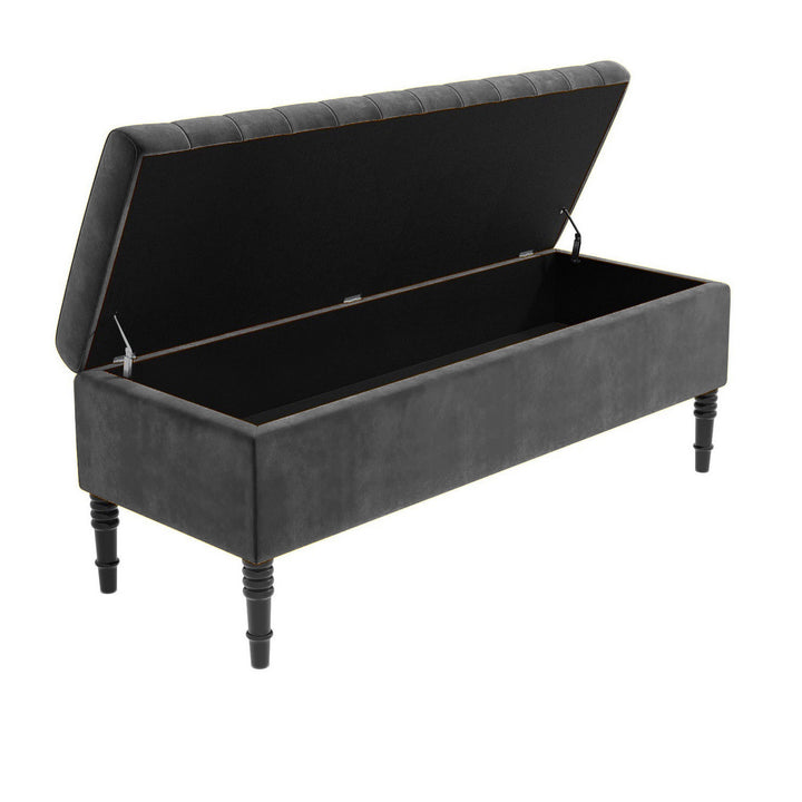 Paris Striped Ottoman Bench with storage