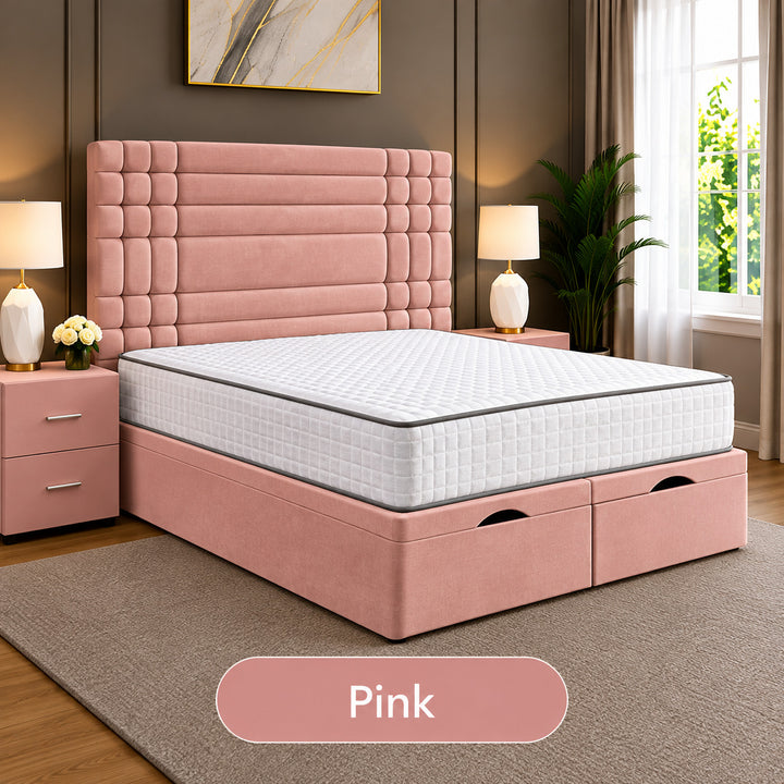 Persia Linear Panel Divan Ottoman Storage Bed Frame