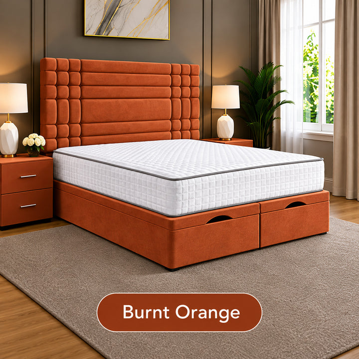 Persia Linear Panel Divan Ottoman Storage Bed Frame