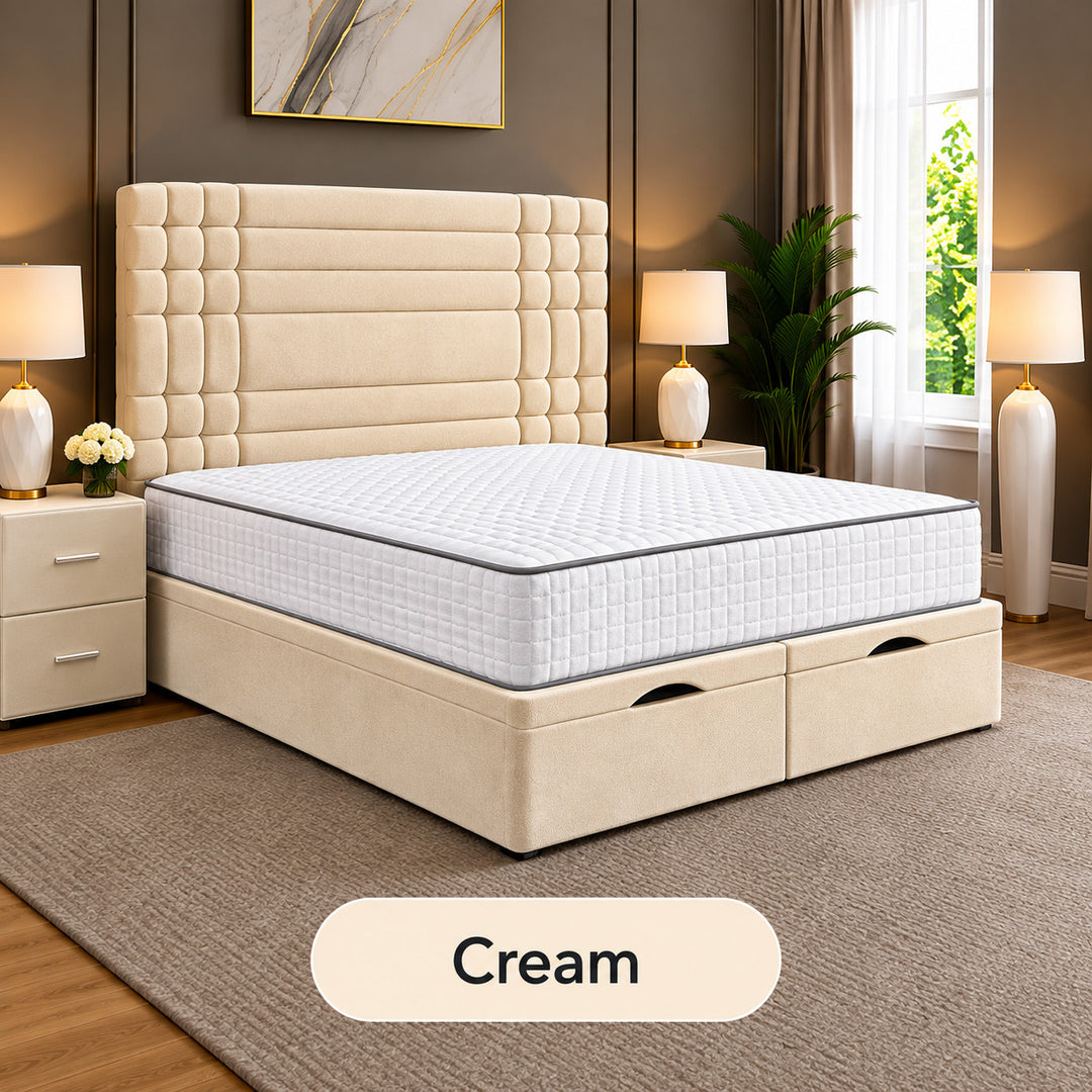 Persia Linear Panel Divan Ottoman Storage Bed Frame