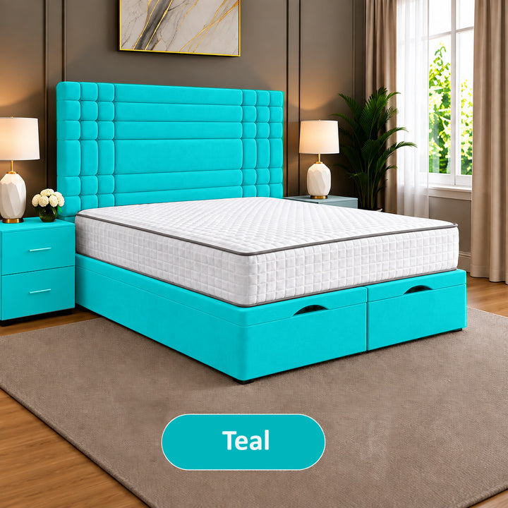 Persia Linear Panel Divan Ottoman Storage Bed Frame