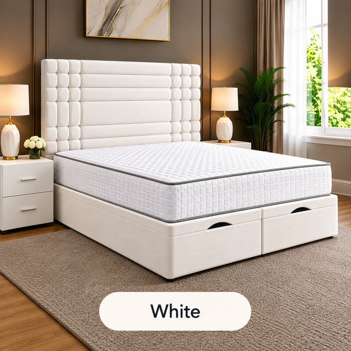 Persia Linear Panel Divan Ottoman Storage Bed Frame