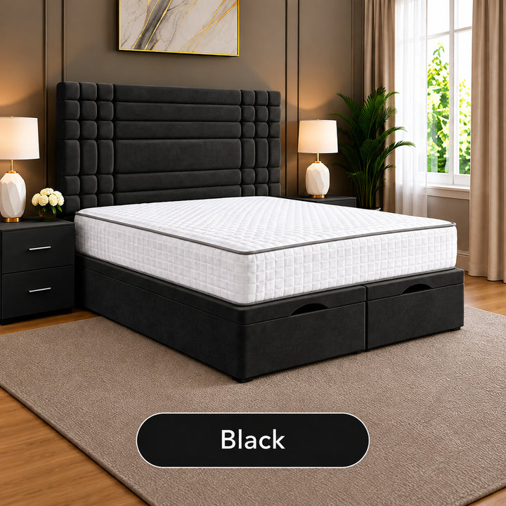 Persia Linear Panel Divan Ottoman Storage Bed Frame