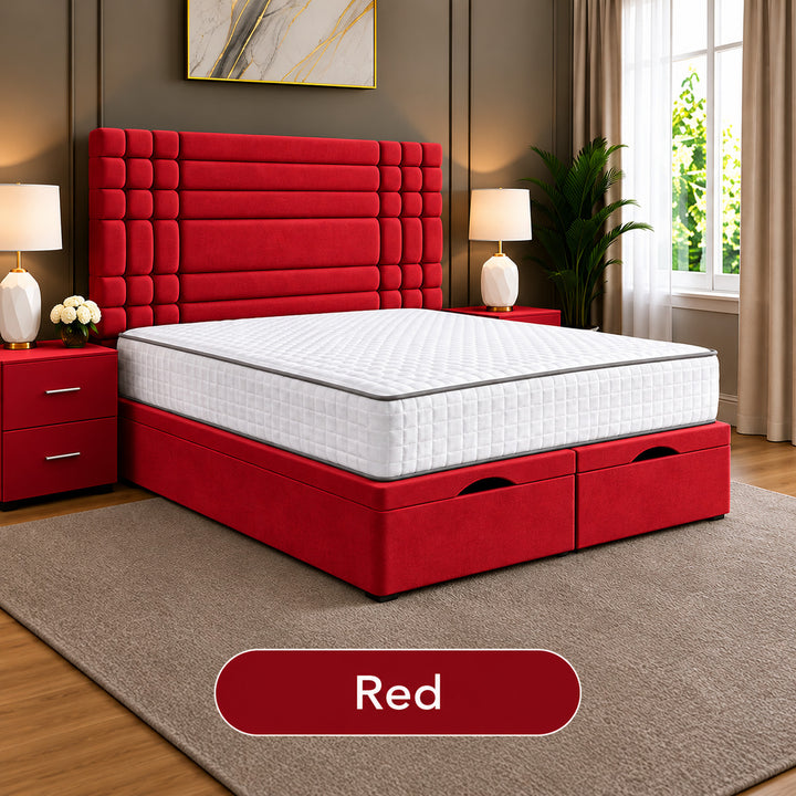 Persia Linear Panel Divan Ottoman Storage Bed Frame