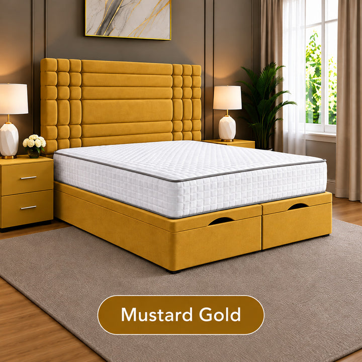 Persia Linear Panel Divan Ottoman Storage Bed Frame